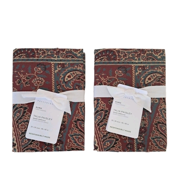 Pottery Barn Talia Paisley Percale Sham Set of 2